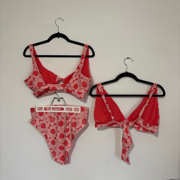 Aerie Pink Floral Bikini Bathing Suit Tops and Bottom - Size XL - XXL - Picture 2 of 12